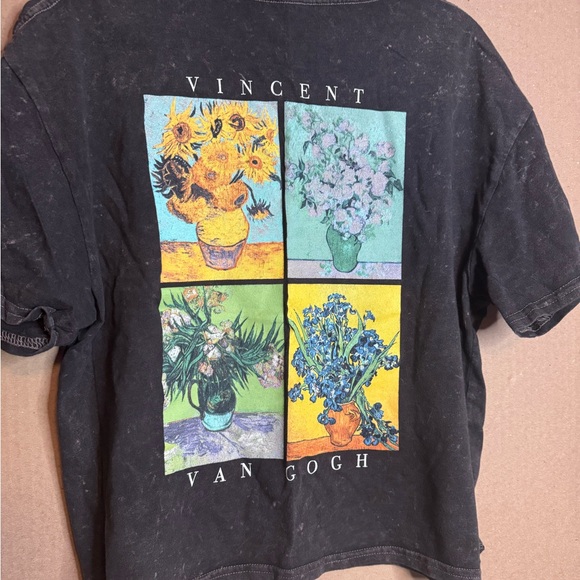 Women Large “faded” black box cropped Graphic T-Shirt by IML - Picture 6 of 7